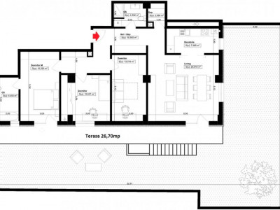 Zona Elvila,apartament 4 camere si terasa 
